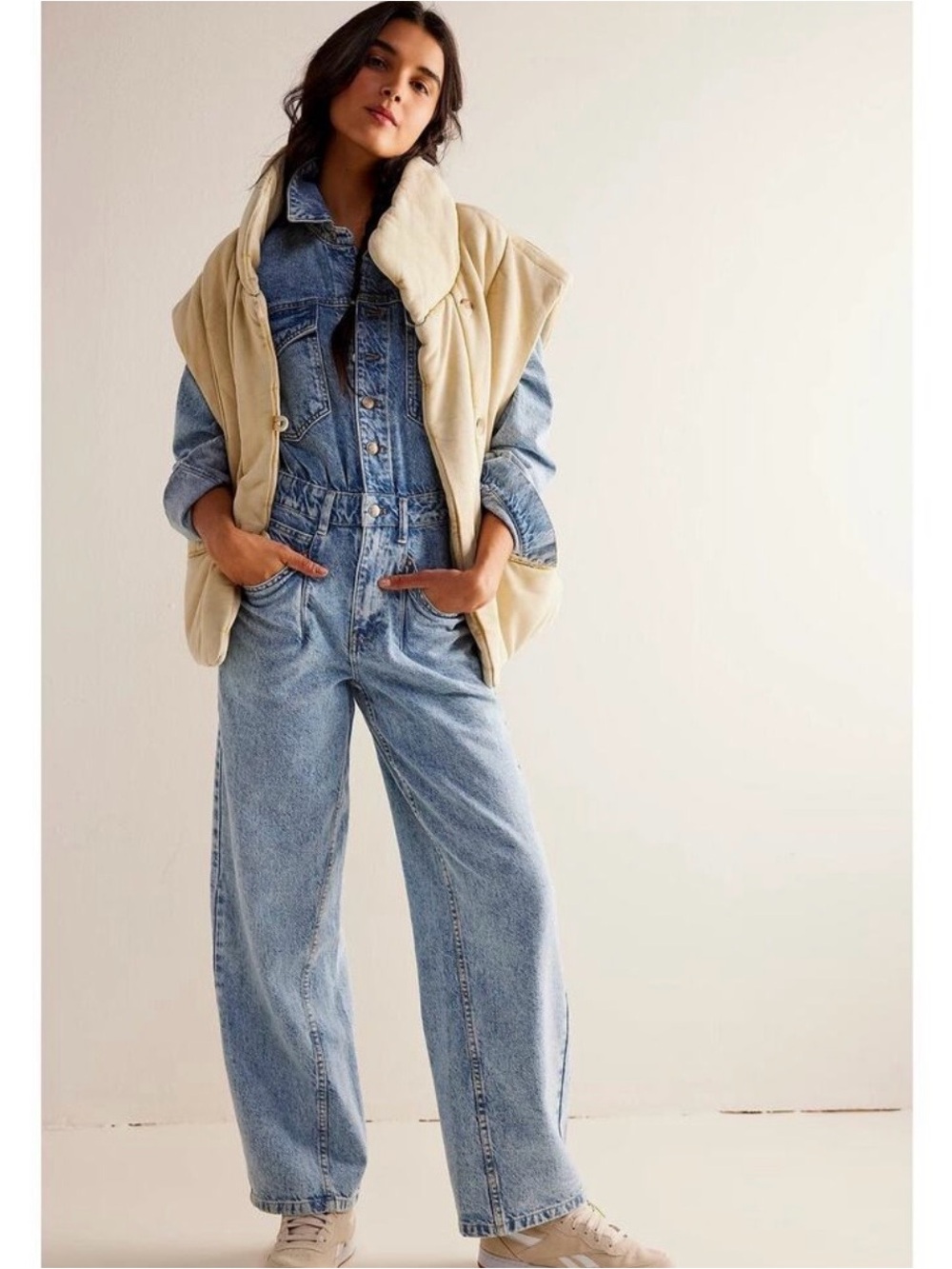 NWT We The Free Touch the Sky Denim Jumpsuit